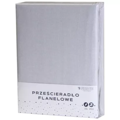 Prześcieradło flanelowe bez gumki 140x200 szare