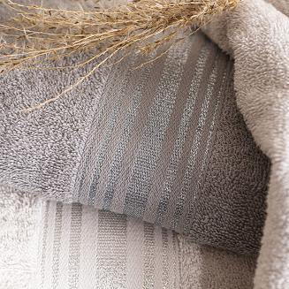 Ręcznik bawełniany OSKAR 50x90 ciemnoszary bordiura z szampańską nicią