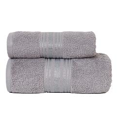 Ręcznik bawełniany OSKAR 50x90 ciemnoszary bordiura z szampańską nicią