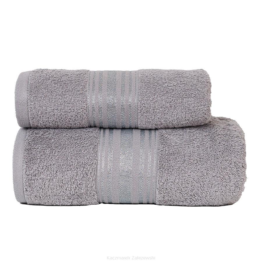 Ręcznik bawełniany OSKAR 50x90 ciemnoszary bordiura z szampańską nicią