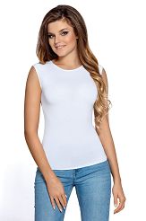 Koszulka damska na szerokich ramiączkach INDI biała