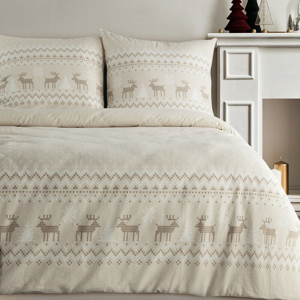 Komplet pościeli świąteczny POS 220x200 Eurofirany beżowy