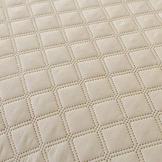 Narzuta dekoracyjna RUFFY 140x200 pikowana z falbanką beżowa