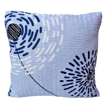 Poszewka z kory 40x40 malowane dmuchawce na niebieskim tle