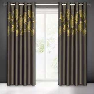 Zasłona gotowa na przelotkach HARMONY 140x250 Eurofirany brązowy/złoty