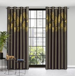 Zasłona gotowa na przelotkach HARMONY 140x250 Eurofirany brązowy/złoty