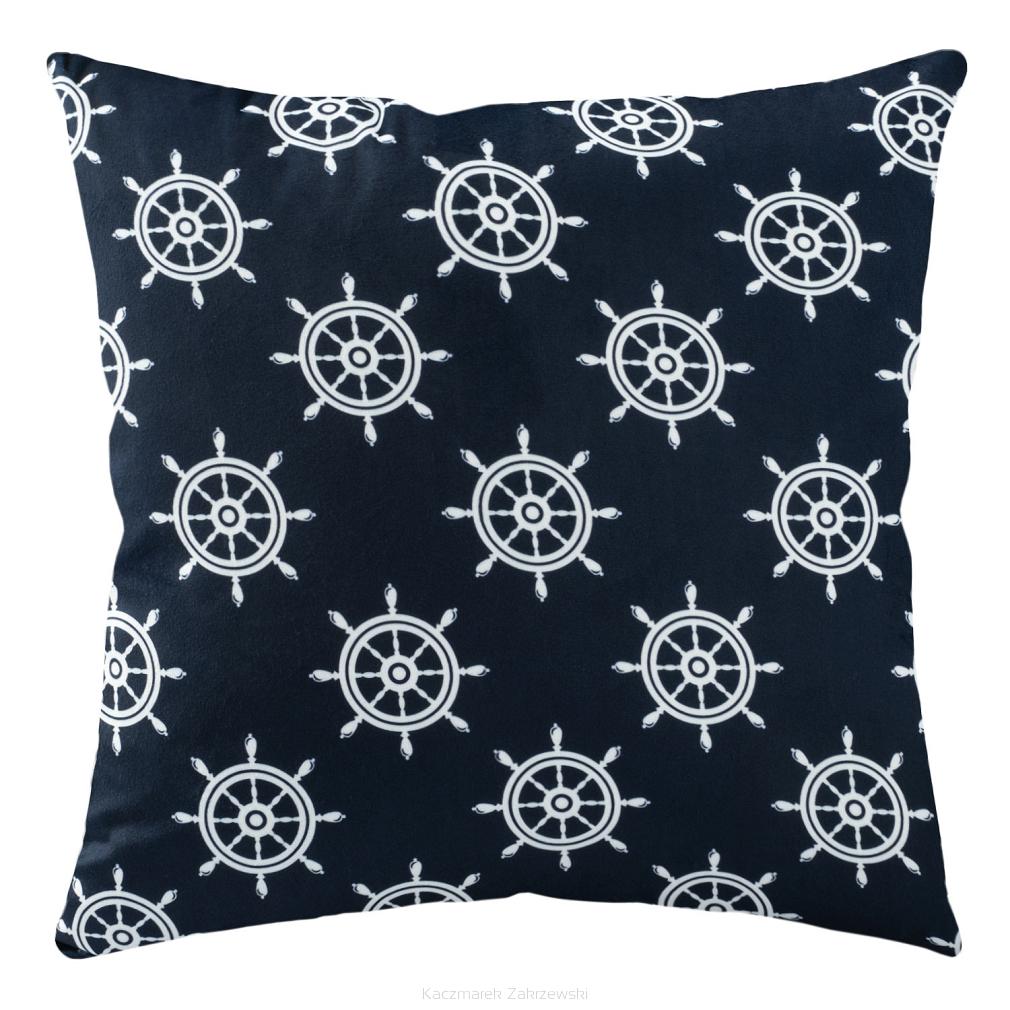 Poszewka dekoracyjna SMR-40 43x43 Darymex ster statku na czarnym tle