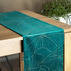 Obrus dekoracyjny BLINK 35x140 Eurofirany ciemnoturkusowy
