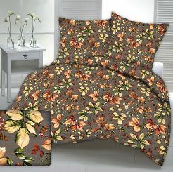 Pościel z kory 160x200 grafitowa jesienne liście