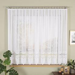 Firanka żakardowa gotowa na żabki MODESTA-1 400x160 biała