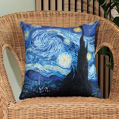 Poszewka dekoracyjna GWIAŹDZISTA NOC 40x40 welwetowa niebieska
