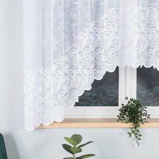 Firanka żakardowa gotowa na żabki KINGA 300x160 biała