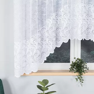 Firanka żakardowa gotowa na żabki KINGA 300x160 biała