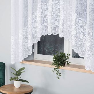 Firanka żakardowa gotowa na żabki KINGA 300x160 biała