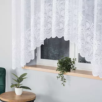 Firanka żakardowa gotowa na żabki KINGA 300x160 biała
