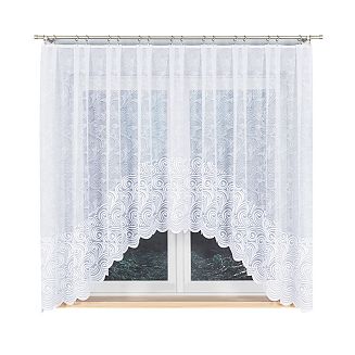 Firanka żakardowa gotowa na żabki KINGA 300x160 biała