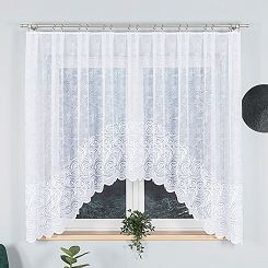 Firanka żakardowa gotowa na żabki KINGA 300x160 biała