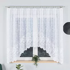 Firanka żakardowa gotowa na żabki KINGA 300x160 biała