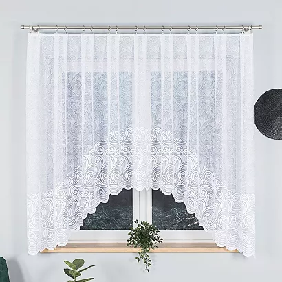 Firanka żakardowa gotowa na żabki KINGA 300x160 biała