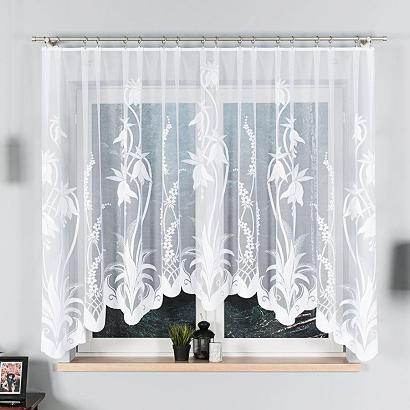 Firanka żakardowa gotowa na żabki ANETA 310x160 biała