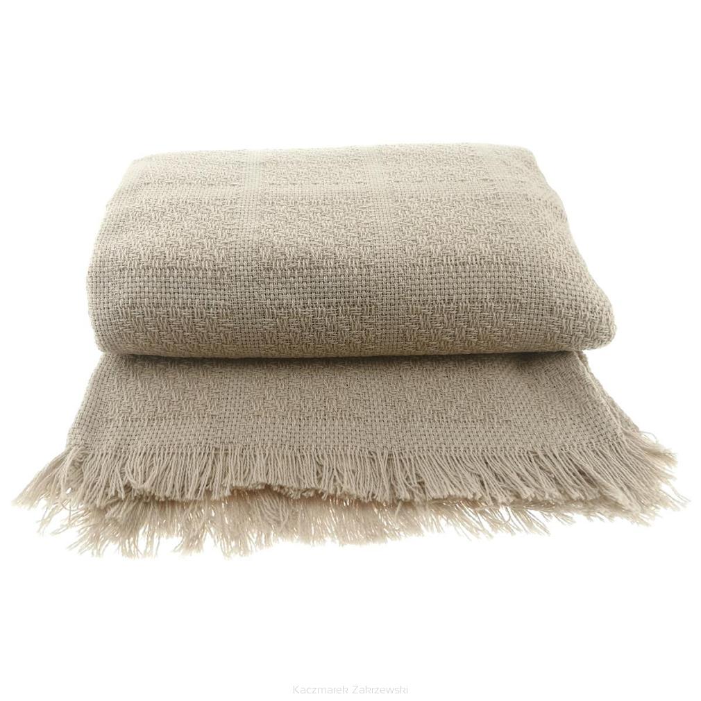 Narzuta dekoracyjna tkana 170x205 jasny beżowy