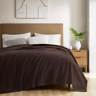 Koc bawełniano-akrylowy MONO 150x200 brązowy