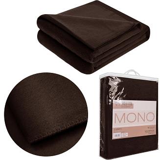 Koc bawełniano-akrylowy MONO 150x200 brązowy