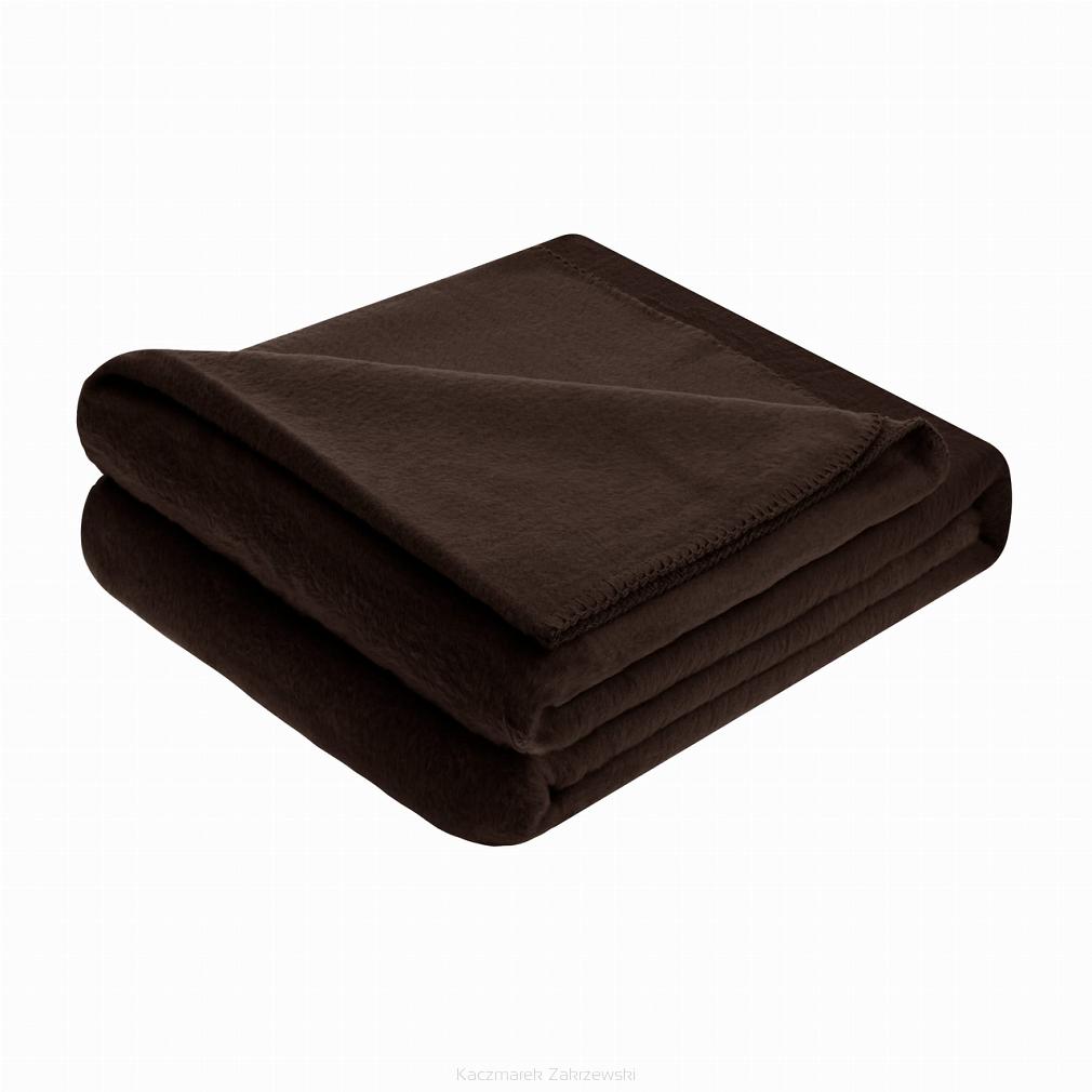 Koc bawełniano-akrylowy MONO 150x200 brązowy