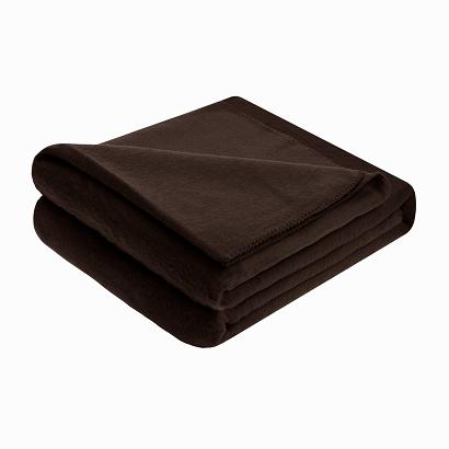 Koc bawełniano-akrylowy MONO 150x200 brązowy