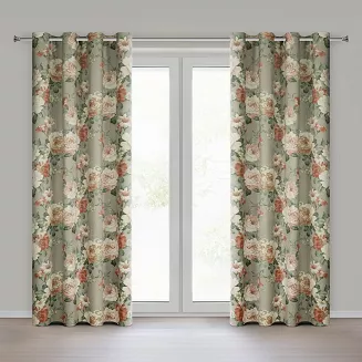 Zasłona gotowa na przelotkach FIORE 140x250 Eurofirany oliwkowy