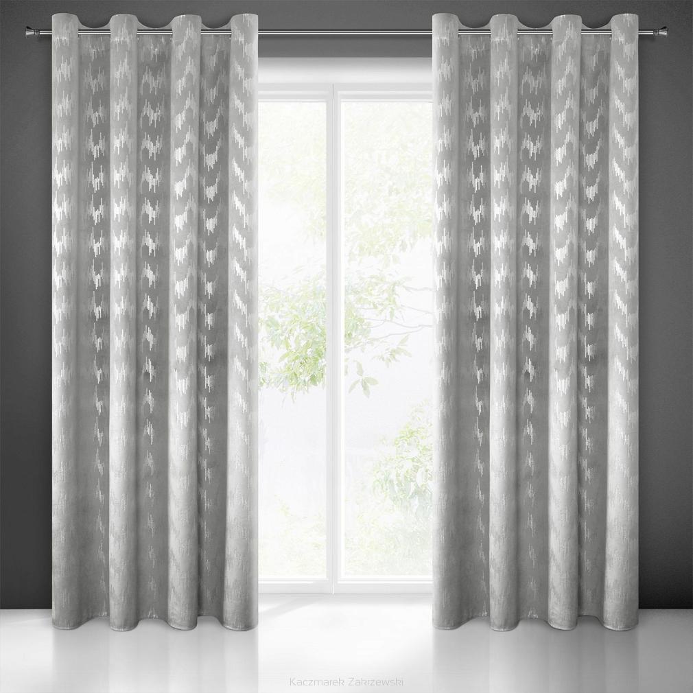 Zasłona gotowa na przelotkach CHILL 140x250 Eurofirany szary/srebrny