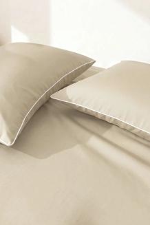 Poszewka bambusowa 50x70 beżowa z białą bizą