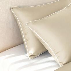 Poszewka bambusowa 50x70 beżowa z białą bizą