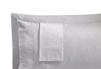 Poszewka hotelowa adamaszek 70x80 premium biała pasy 5 mm zapinana na zamek