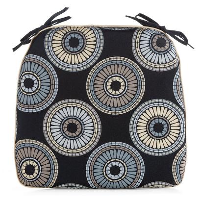 Poduszka na krzesło wodoodporna GARDEN 38x40x4 Eurofirany czarna w mandale