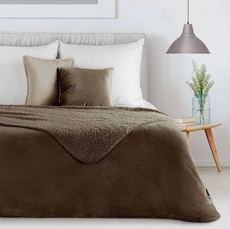 Koc narzuta TEDY 150x200 Eurofirany ciemnobrązowy