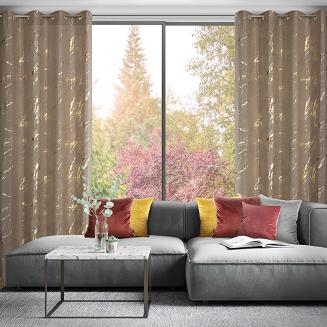 Zasłona gotowa na przelotkach LANI 140x250 Eurofirany brązowy