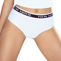 Brazyliany damskie z ozdobną gumą Aurelia białe