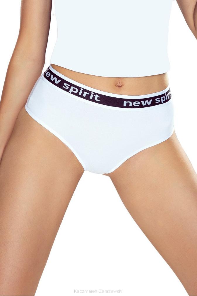 Brazyliany damskie z ozdobną gumą Aurelia białe