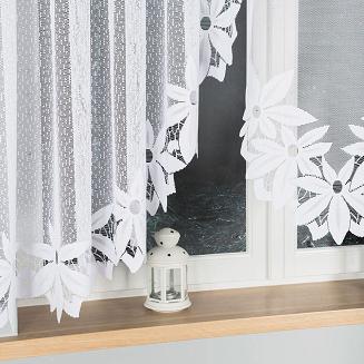 Firanka żakardowa gotowa na żabki JADWIGA 300x160 biała
