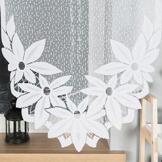 Firanka żakardowa gotowa na żabki JADWIGA 300x160 biała