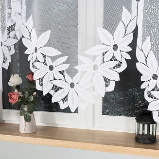 Firanka żakardowa gotowa na żabki JADWIGA 300x160 biała