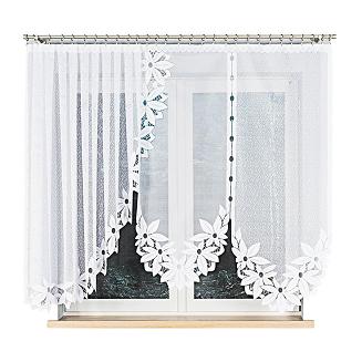 Firanka żakardowa gotowa na żabki JADWIGA 300x160 biała