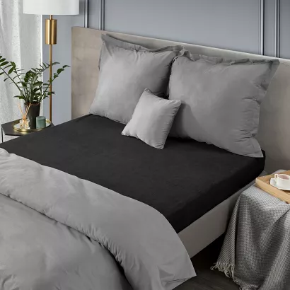 Prześcieradło frotte z gumką 180x200 Design91 czarne