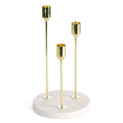 Świecznik dekoracyjny KORI 15x26 Eurofirany kremowy złoty