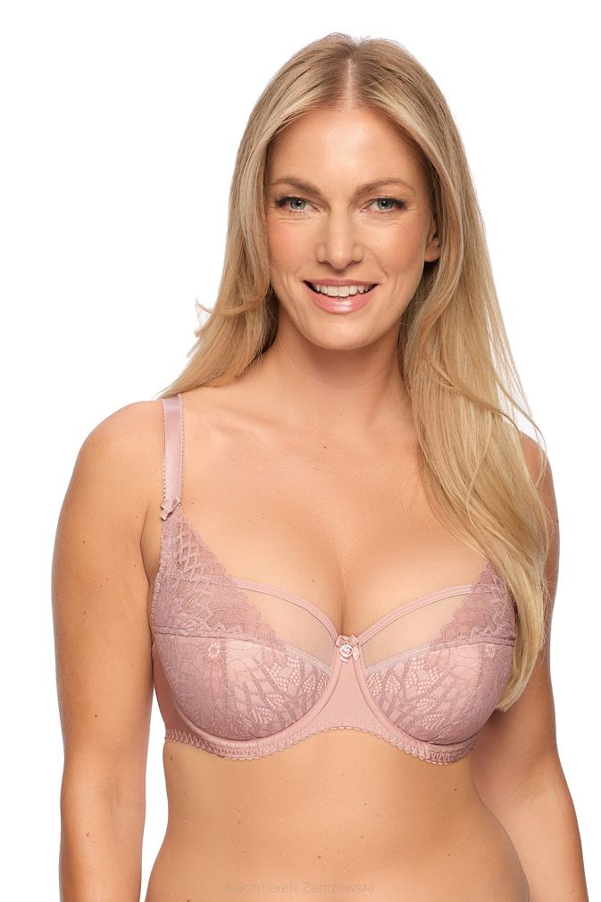 Biustonosz z koronką Semi-Soft Freja 1289 półusztywniany pudrowy