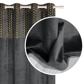 Grafitowa Zasłona Welurowa 140x250 Nord