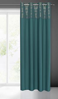 Zasłona gotowa na przelotkach DAFNE 140x250 Eurofirany turkusowy