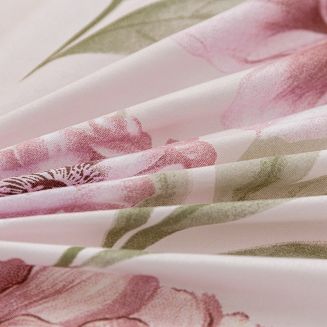 Komplet pościeli dwustronnej 220x200 różowa wiosenne kwiaty tulipany zawilce
