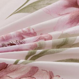 Komplet pościeli dwustronnej 220x200 różowa wiosenne kwiaty tulipany zawilce